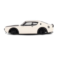 NISSAN SKYLINE “KENMERI” LIBERTY WALK WHITE - 1:64 SCALE DIECAST MODEL - MINI GT