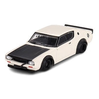 NISSAN SKYLINE “KENMERI” LIBERTY WALK WHITE - 1:64 SCALE DIECAST MODEL - MINI GT