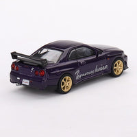 NISSAN SKYLINE GT-R (R34) TOMMYKAIRA R-Z PURPLE - 1:64 SCALE DIECAST MODEL - MINI GT