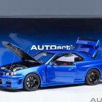 NISSAN SKYLINE R34 GT-R Z-TUNE NISMO (BAYSIDE BLUE) - 1:18 SCALE MODEL - AUTOART