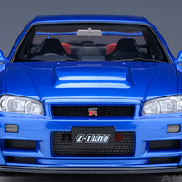 NISSAN SKYLINE R34 GT-R Z-TUNE NISMO (BAYSIDE BLUE) - 1:18 SCALE MODEL - AUTOART