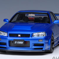 NISSAN SKYLINE R34 GT-R Z-TUNE NISMO (BAYSIDE BLUE) - 1:18 SCALE MODEL - AUTOART