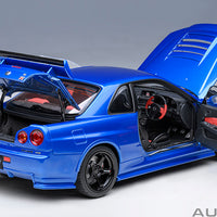NISSAN SKYLINE R34 GT-R Z-TUNE NISMO (BAYSIDE BLUE) - 1:18 SCALE MODEL - AUTOART