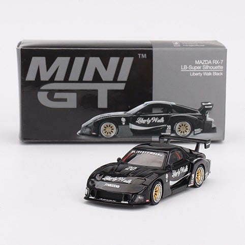 Mazda RX-7 LB-Super Silhouette Liberty Walk - Black - 1:64 Scale Dieca