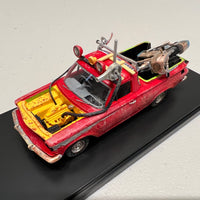 MAD MAX - 1963 EJ HOLDEN UTE WITH GOOSE'S POLICE KAWASAKI BIKE - 1:43 SCALE DIECAST