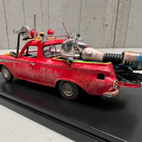 MAD MAX - 1963 EJ HOLDEN UTE WITH GOOSE'S POLICE KAWASAKI BIKE - 1:43 SCALE DIECAST