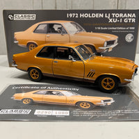 1972 HOLDEN LJ TORANA XU-1 GTR 50TH ANNIVERSARY GOLD LIVERY 1:18 DIECAST MODEL