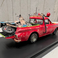 MAD MAX - 1963 EJ HOLDEN UTE WITH GOOSE'S POLICE KAWASAKI BIKE - 1:43 SCALE DIECAST