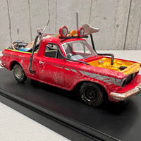 MAD MAX - 1963 EJ HOLDEN UTE WITH GOOSE'S POLICE KAWASAKI BIKE - 1:43 SCALE DIECAST