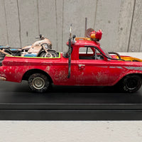 MAD MAX - 1963 EJ HOLDEN UTE WITH GOOSE'S POLICE KAWASAKI BIKE - 1:43 SCALE DIECAST