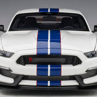FORD SHELBY GT-350R (OXFORD WHITE W/ LIGHTNING BLUE STRIPES) 1:18 DIECAST