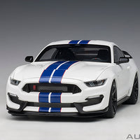 FORD SHELBY GT-350R (OXFORD WHITE W/ LIGHTNING BLUE STRIPES) 1:18 DIECAST