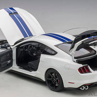 FORD SHELBY GT-350R (OXFORD WHITE W/ LIGHTNING BLUE STRIPES) 1:18 DIECAST