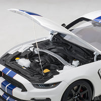 FORD SHELBY GT-350R (OXFORD WHITE W/ LIGHTNING BLUE STRIPES) 1:18 DIECAST
