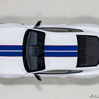 FORD SHELBY GT-350R (OXFORD WHITE W/ LIGHTNING BLUE STRIPES) 1:18 DIECAST