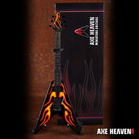 James Hetfield Metallica Hot Rod Flames V Miniature Guitar Replica Collectible