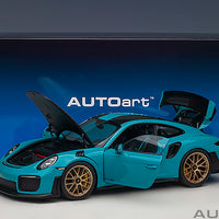 PORSCHE 911 (991.2) GT2 RS WEISSACH PACKAGE (MIAMI BLUE) 1:18 MODEL - AUTOart