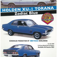 HOLDEN XU-1 TORANA ZODIAC BLUE 1:18 DIECAST