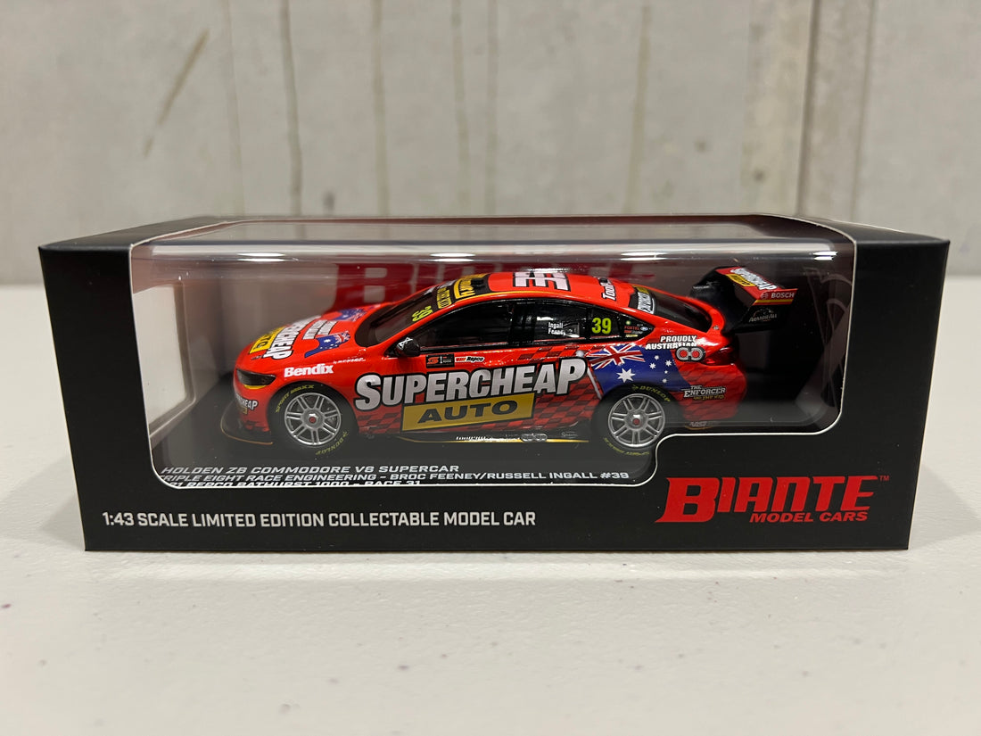 HOLDEN ZB COMMODORE - TRIPLE EIGHT RACE ENGINEERING SUPERCHEAP AUTO - FEENEY/INGALL #39 - REPCO Bathurst 1000 WILDCARD - 1:43 Scale Diecast Model Car - BIANTE