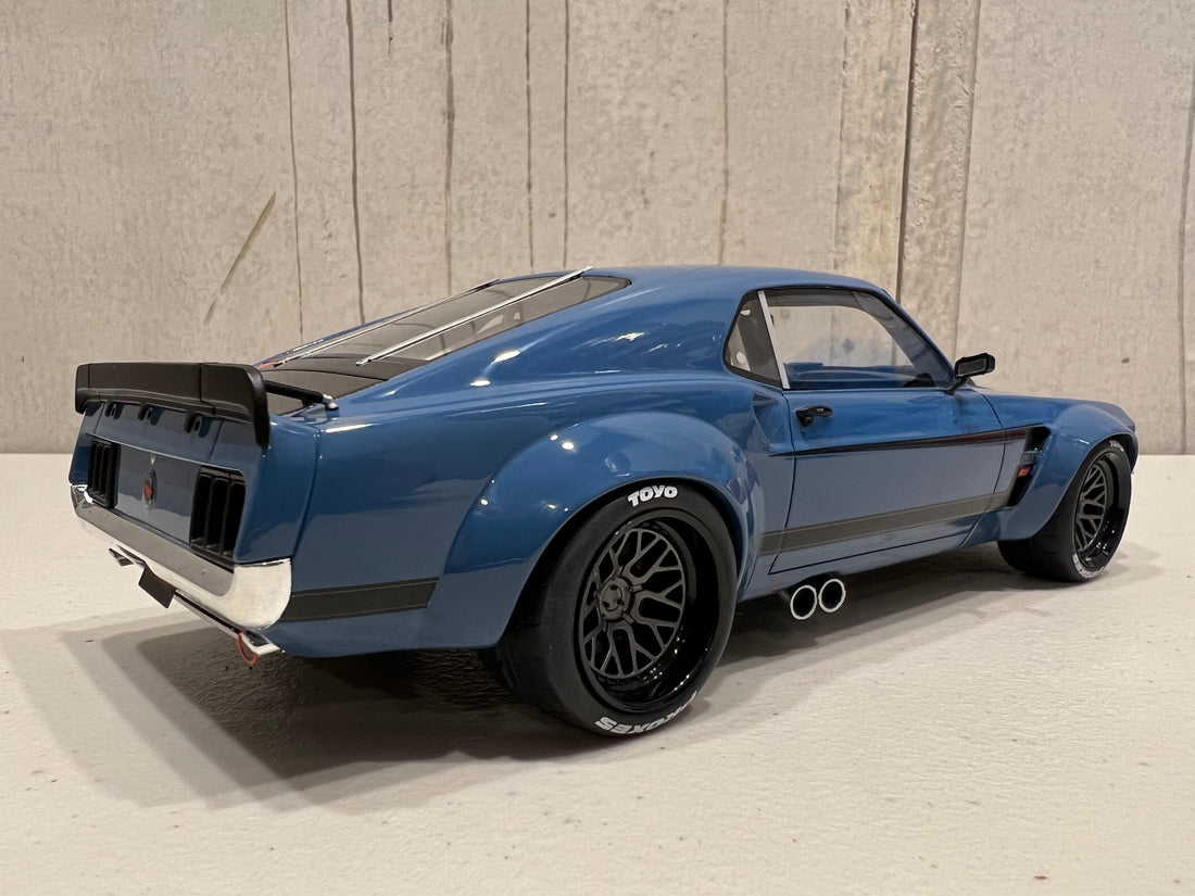 1970 FORD MUSTANG WIDEBODY BY RUFFIAN - BLUE - 1:18 SCALE MODEL - GT Sprint