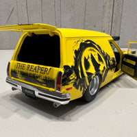 HOLDEN HJ "GRIM REAPER" PANEL VAN - YELLOW BLOWN PLANEL VAN - 1:24 SCALE DIECAST MODEL - DDA