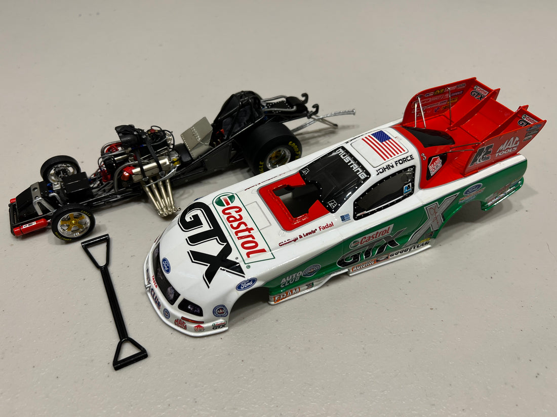 JOHN FORCE 2006 CASTROL GTX MUSTANG FUNNY CAR - 1:24 SCALE DIECAST MODEL - ACTION