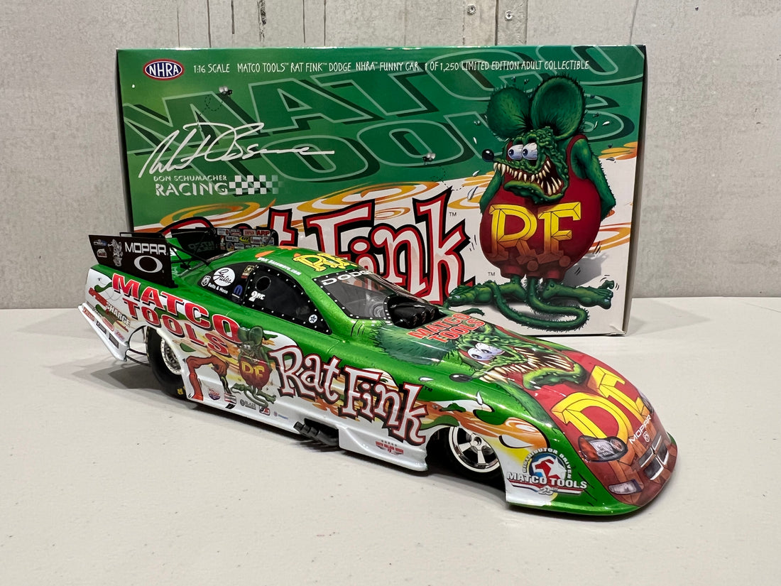 WHIT BAZMORE - 2004 MATCO TOOLS RAT FINK FUNNY CAR - 1:16 SCALE MODEL - MILESTONE