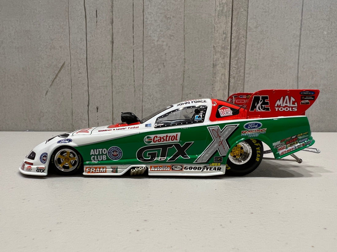 JOHN FORCE 2006 CASTROL GTX MUSTANG FUNNY CAR - 1:24 SCALE DIECAST MODEL - ACTION