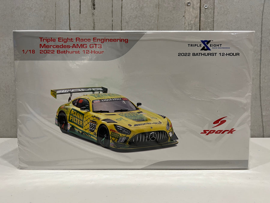 MERCEDES-AMG GT3 - 2022 BATHURST  12-HOUR - TRIPLE EIGHT RACE  ENGINEERING #888 - FEENEY/VAN  GISBERGEN/IBRAHIM - 3RD PLACE - 1:18 SCALE