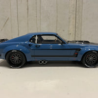 1970 FORD MUSTANG WIDEBODY BY RUFFIAN - BLUE - 1:18 SCALE MODEL - GT Sprint