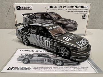 HOLDEN VS COMMODORE 1997 BATHURST WINNER 25th ANNIVERSARY SILVER LIVERY 1:18 DIECAST MODEL