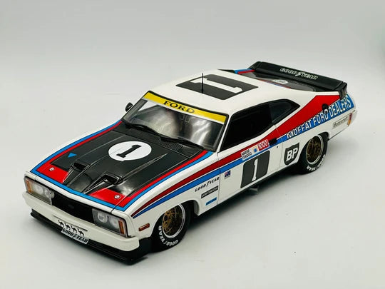1977 BATHURST WINNER #1 & #2 FINISH - TWIN SET - FORD XC FALCON - WINNERS PLAQUE - 1:18 SCALE DIECAST MODELS - BIANTE