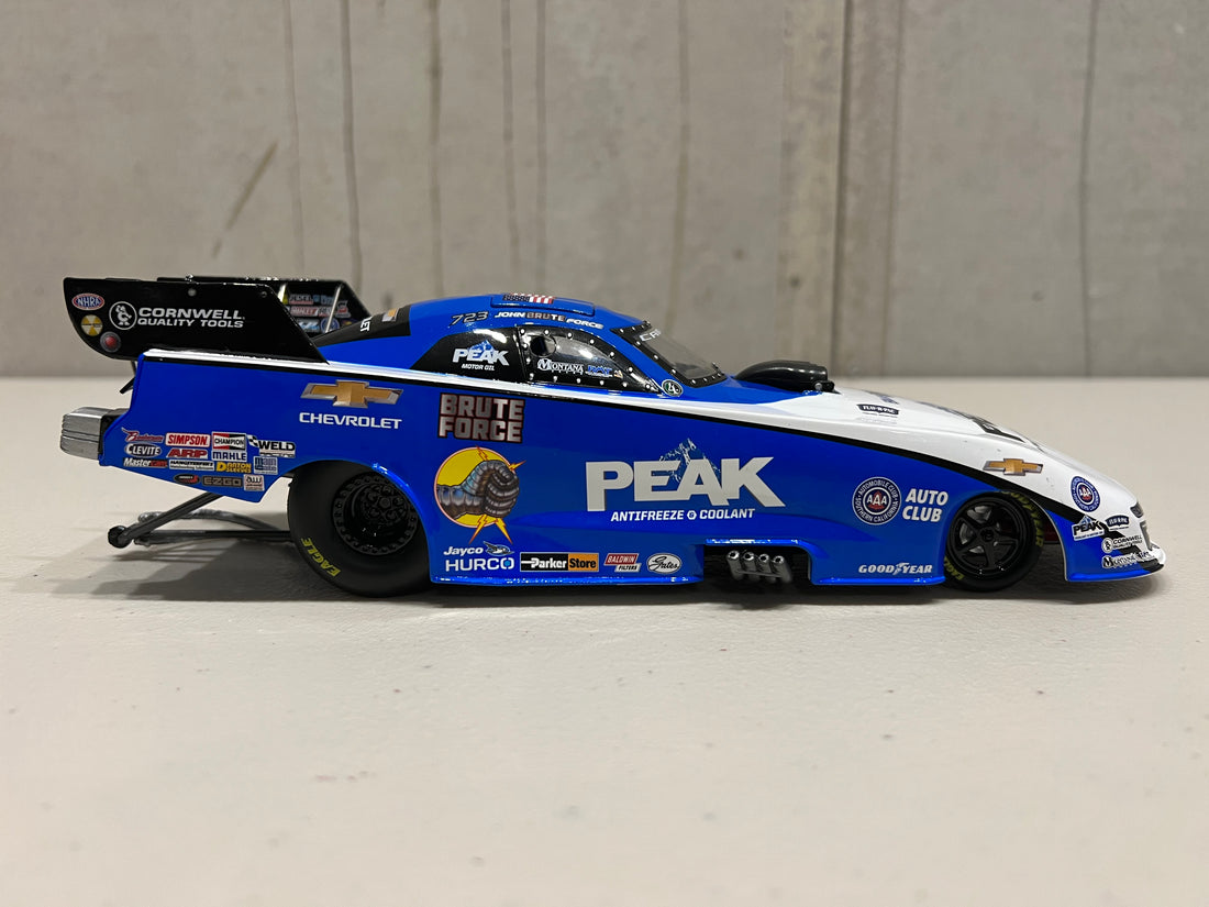 AUTO WORLD 2021 JOHN FORCE PEAK FUNNY CAR 1:24 SCALE DIECAST