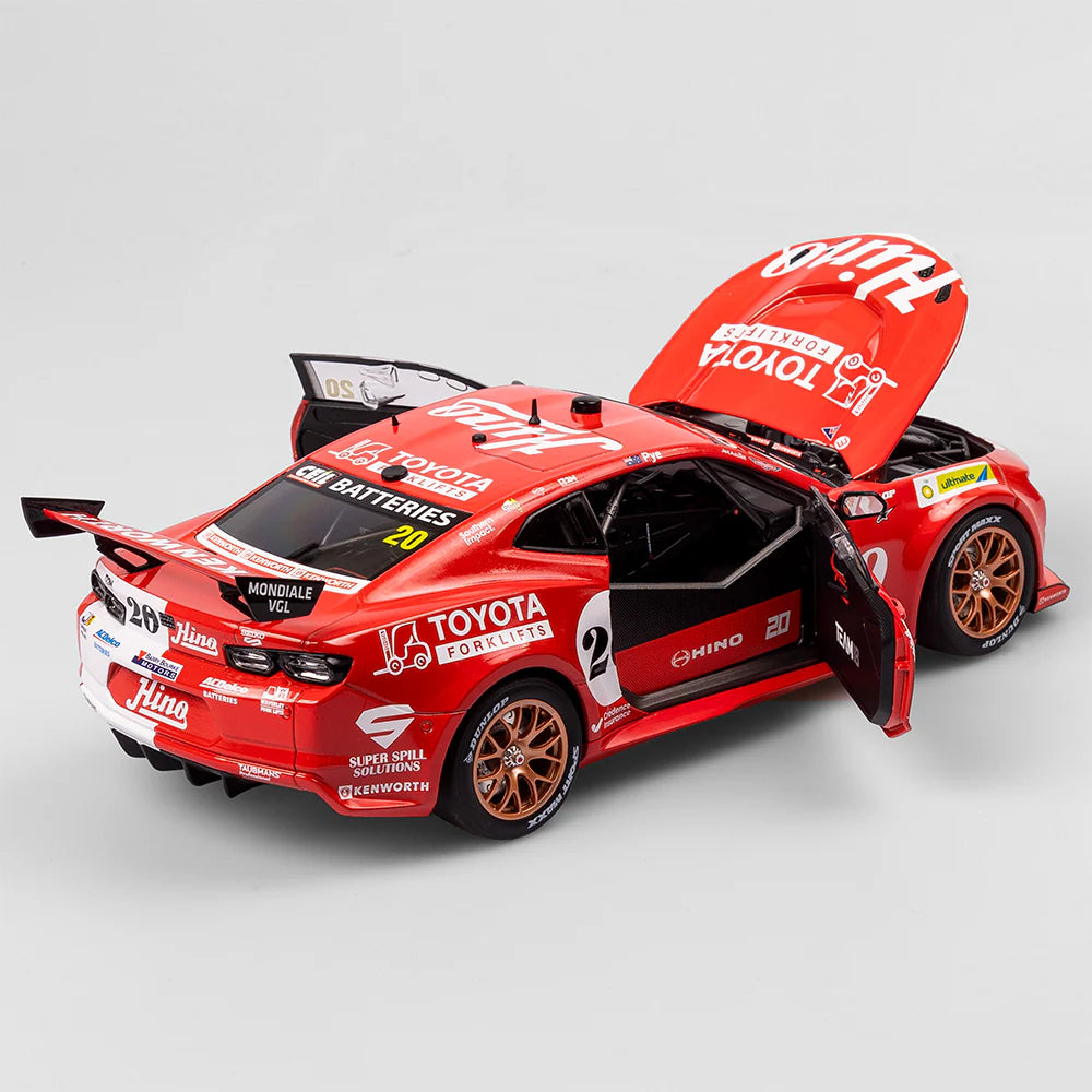 Scott Pye - Team 18 #20 Chevrolet Camaro ZL1 - 2023 Gold Coast 500 Hino Team Samurai Retro Livery - 1:18 Scale Diecast Model - Authentic Collectables