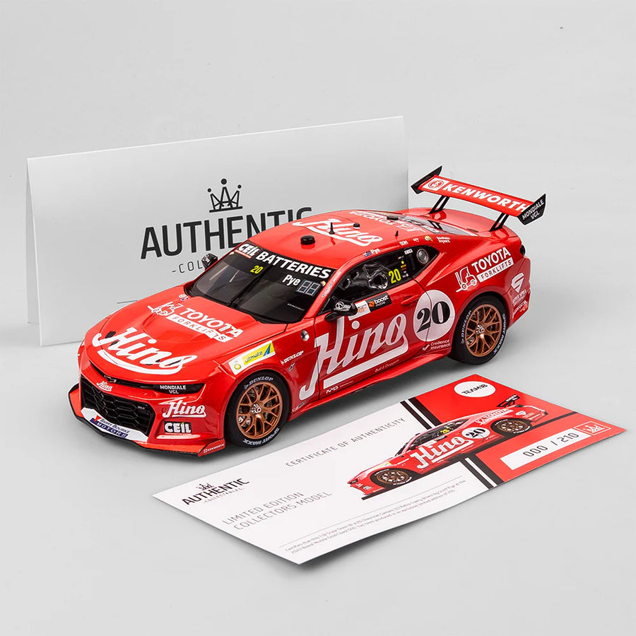 Scott Pye - Team 18 #20 Chevrolet Camaro ZL1 - 2023 Gold Coast 500 Hino Team Samurai Retro Livery - 1:18 Scale Diecast Model - Authentic Collectables