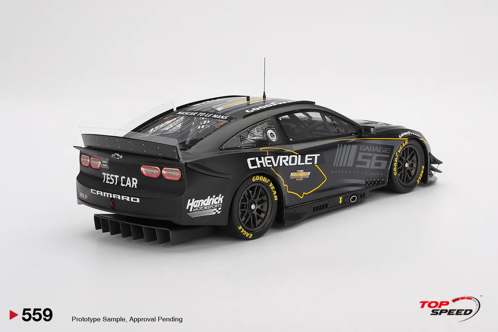 *PRE-ORDER* NASCAR Next Gen Garage 56 Chevrolet Camaro ZL1 #24 Hendrick Motorsports Test Car - 1:18 Scale Model - TSM