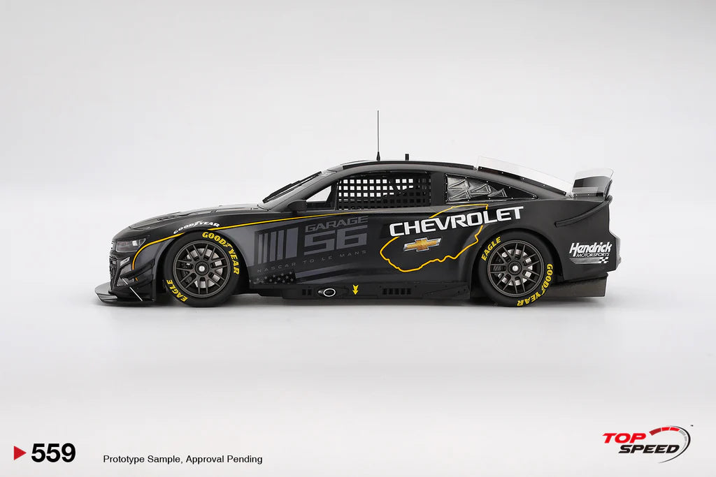 *PRE-ORDER* NASCAR Next Gen Garage 56 Chevrolet Camaro ZL1 #24 Hendrick Motorsports Test Car - 1:18 Scale Model - TSM