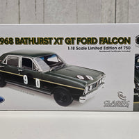 FRED GIBSON - BARRY SETON - 1968 BATHURST XT GT FORD FALCON #9D - 1:18 SCALE DIECAST MODEL - CLASSIC CARLECTABLES