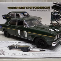 FRED GIBSON - BARRY SETON - 1968 BATHURST XT GT FORD FALCON #9D - 1:18 SCALE DIECAST MODEL - CLASSIC CARLECTABLES