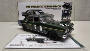 FRED GIBSON - BARRY SETON - 1968 BATHURST XT GT FORD FALCON #9D - 1:18 SCALE DIECAST MODEL - CLASSIC CARLECTABLES