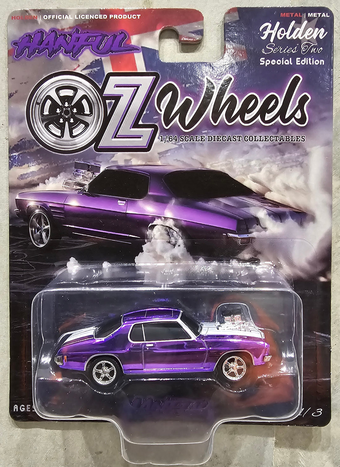 OZ WHEELS - HADFUL - PURPEL BLOWN HOLDEN HQ GTS MONARO -SUPER CHASE EDITION - SERIES 2 - 1:64 SCALE DIECAST