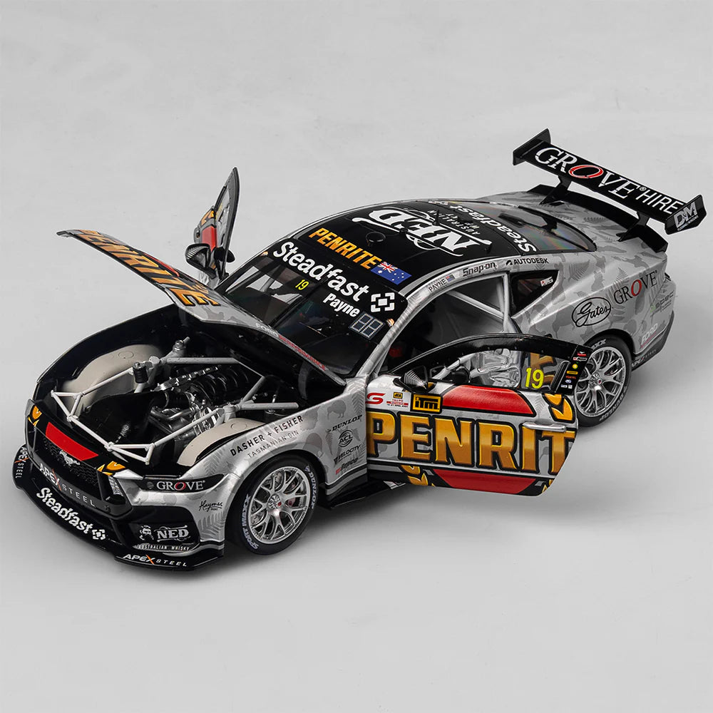 Matthew Payne - Penrite Racing #19 Ford Mustang GT - 2024 ITM Taupo Super400 Native Livery - 1:18 Scale Diecast Model - Authentic Collectables