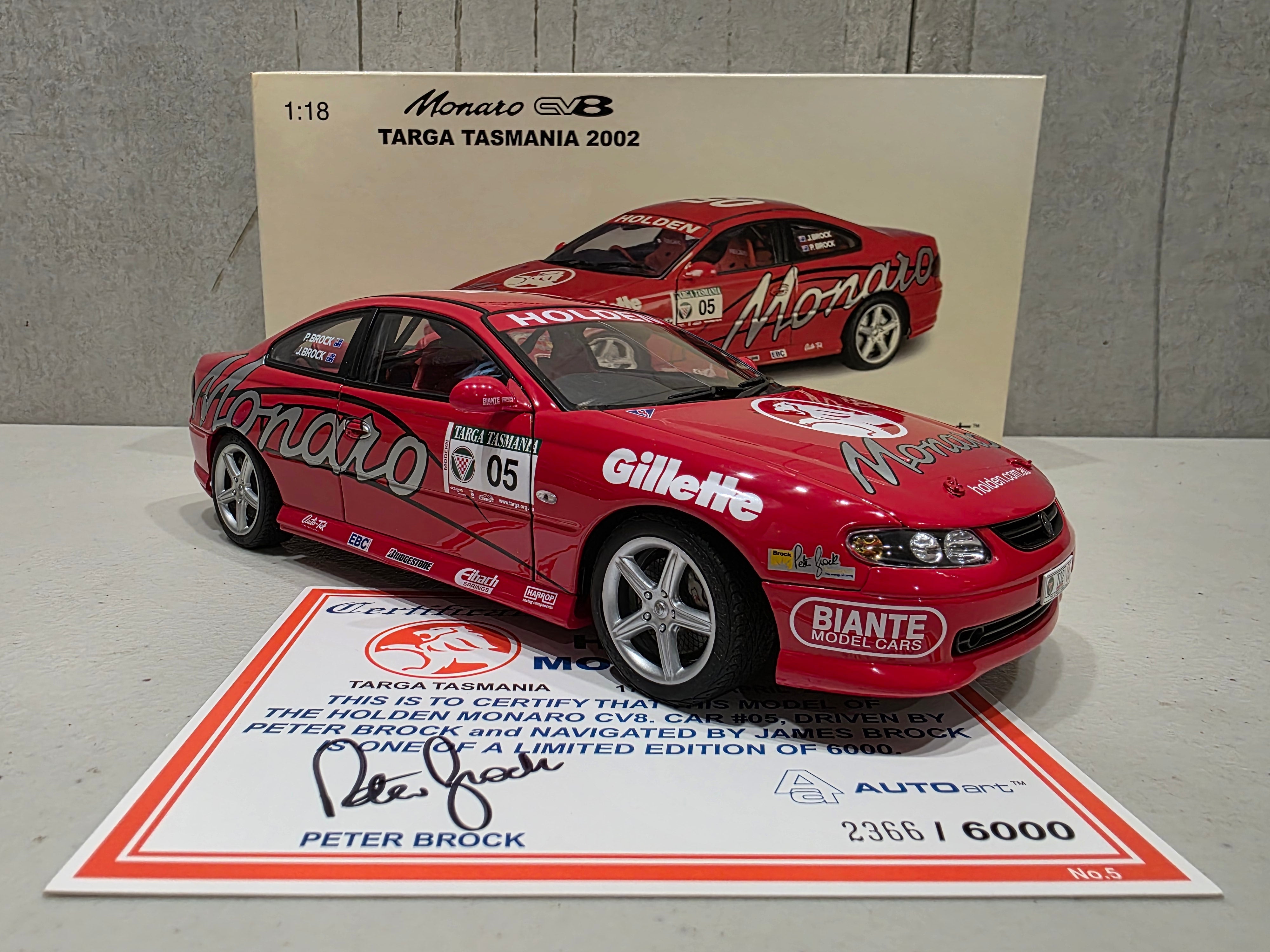 PETER BROCK - 2002 TARGET TASMANIA - CV8 MONARO - 1:18 SCALE DIECAST M