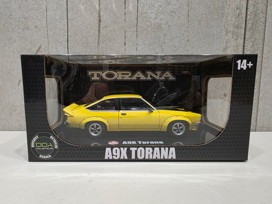A9X TORANA 308 FACTORY CAR - YELLOW - 1:24 SCALE DIECAST MODEL - DDA