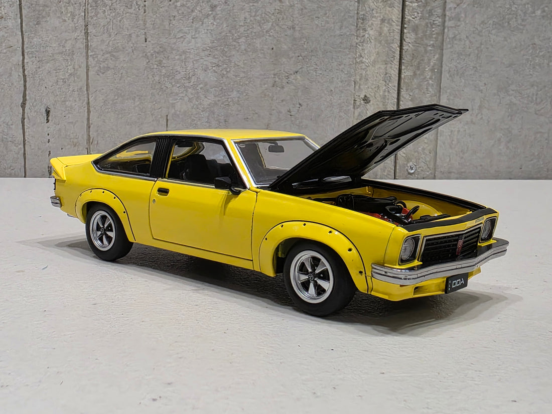 A9X TORANA 308 FACTORY CAR - YELLOW - 1:24 SCALE DIECAST MODEL - DDA
