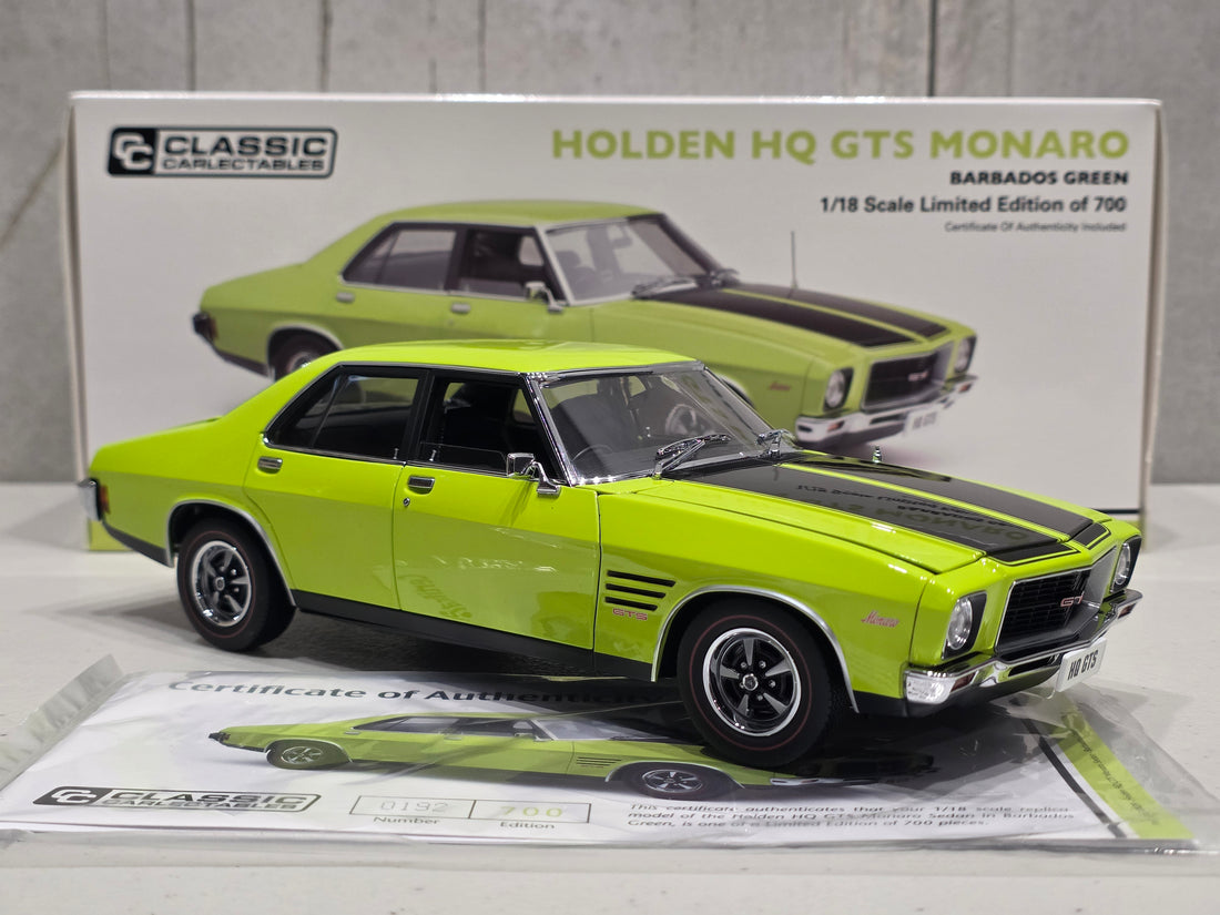 HOLDEN HQ MONARO GTS SEDAN - BARBADOS GREEN - 1:18 DIECAST MODEL