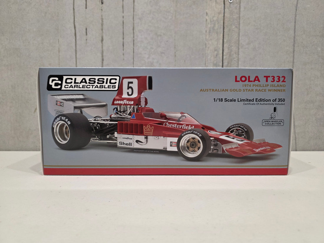 1974 Phillip Island Australian Gold Star Race Winner - Lola T332 - 1:18 Scale Diecast Model - Classic Carlectables