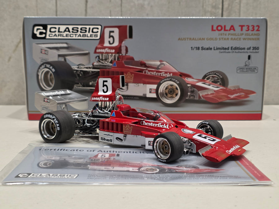 1974 Phillip Island Australian Gold Star Race Winner - Lola T332 - 1:18 Scale Diecast Model - Classic Carlectables