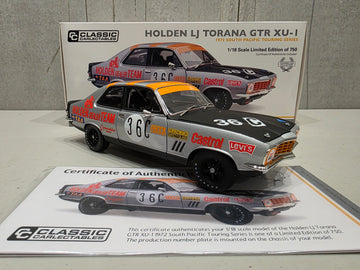 HOLDEN LJ TORANA XU-1  - PETER BROCK - 1972 SOUTH PACIFIC TOURING SERIES - 1:18 SCALE DIECAST MODEL