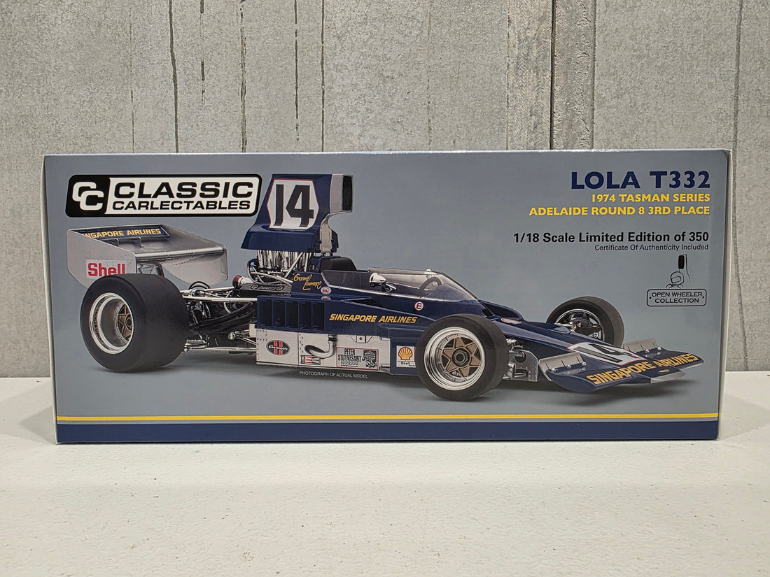 1974 Tasman Series Adelaide 3rd Place - Lola T332 - 1:18 Scale Diecast Model - Classic Carlectables